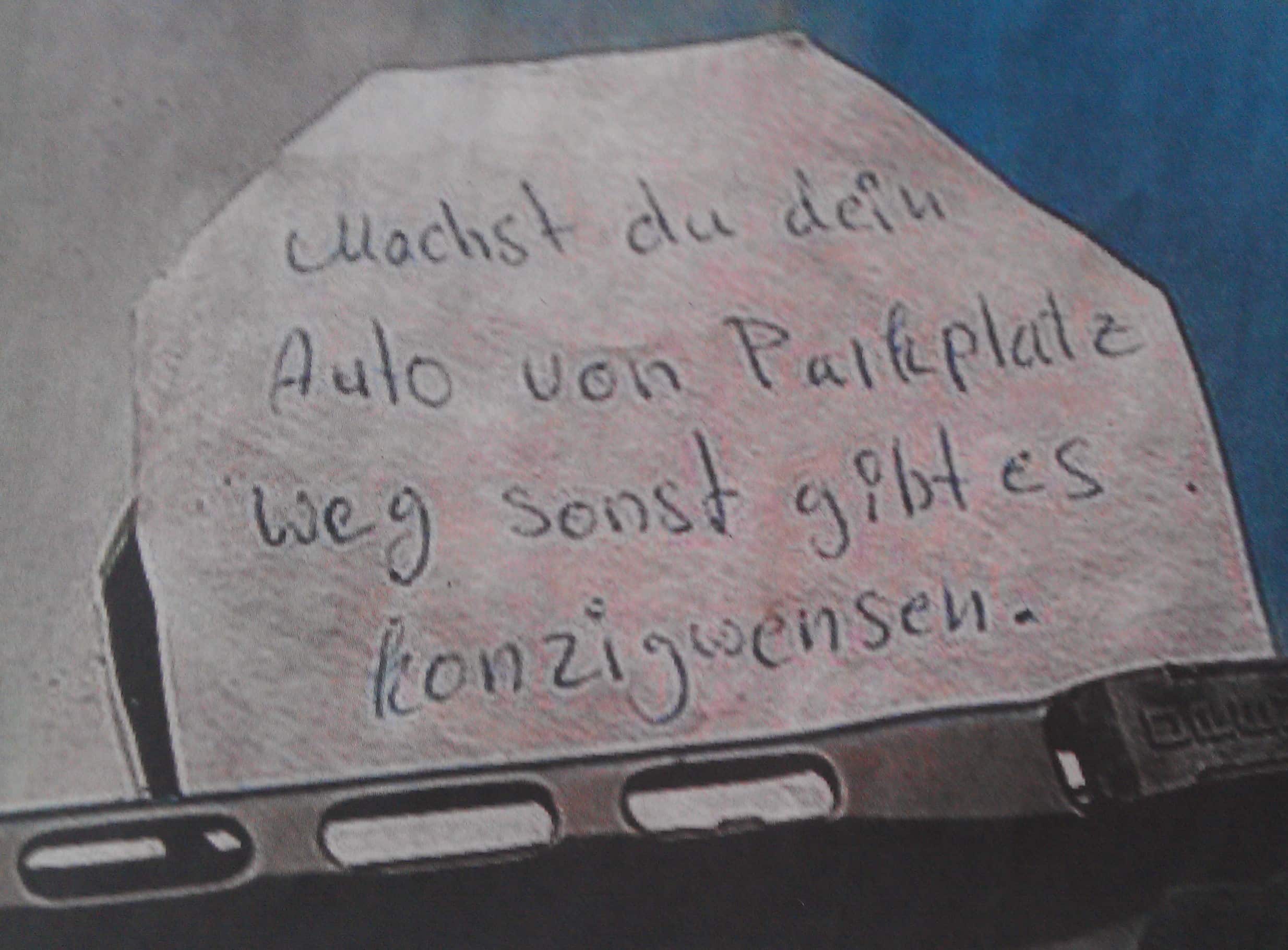 Zettel auf Windschutzscheibe